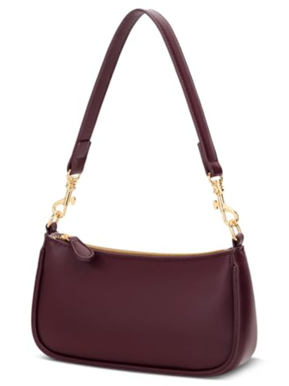 Small PU Leather Shoulder Bag with Zipper Closure and Card Slots